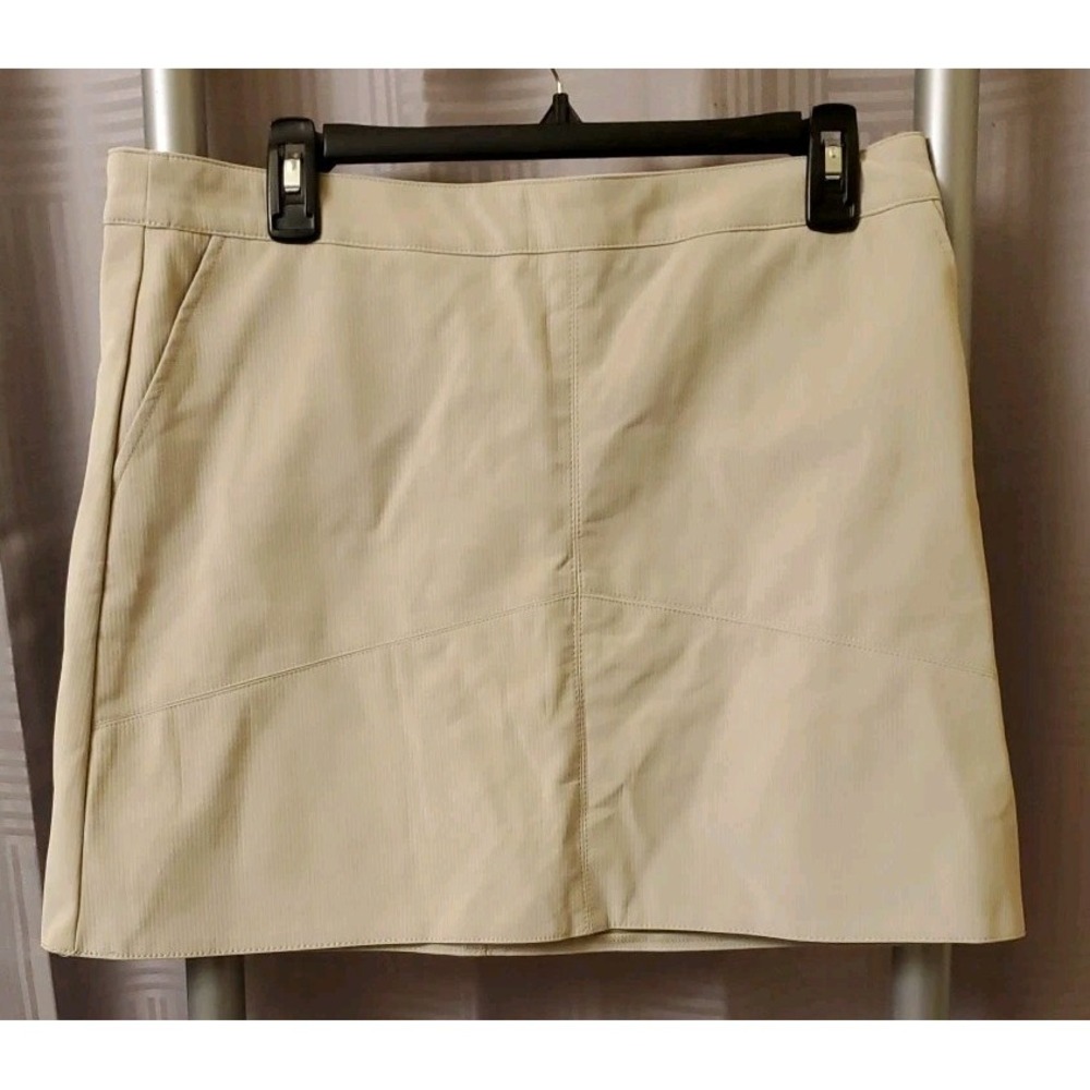 Shinestar Faux Leather Beige‎ Mini Skirt Size XL